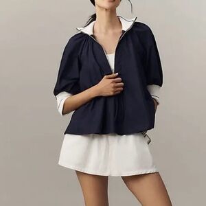 NWT Size M - Anthropologie 100% Cotton Half Zip Swing Top (NWT US$ 118)